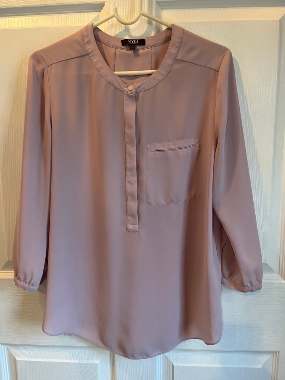 NYDJ Dusty Mauve Rounded Neck Blouse